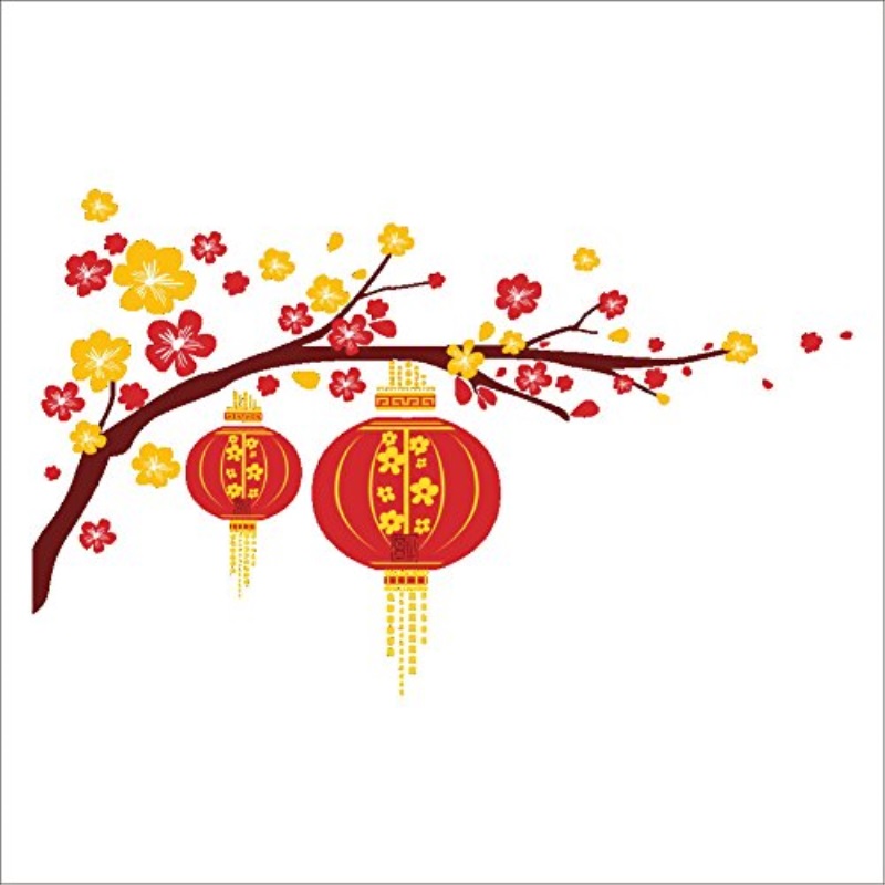 Chinese New Year Lantern Festival Art Window Wall Stickers Decal Decor Removable
